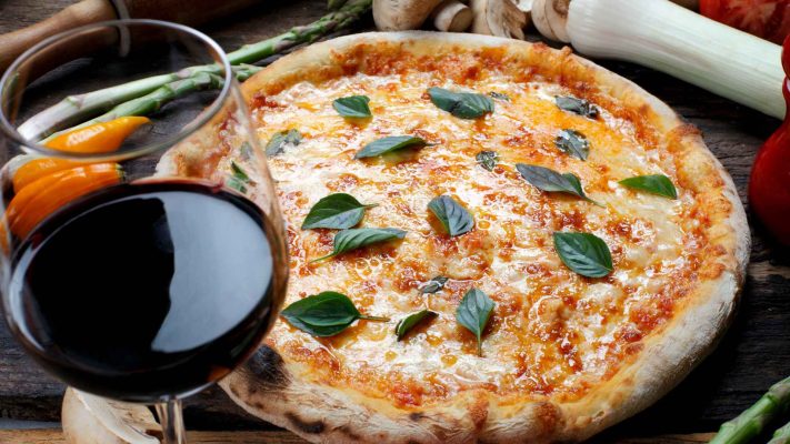 wine pizza banner